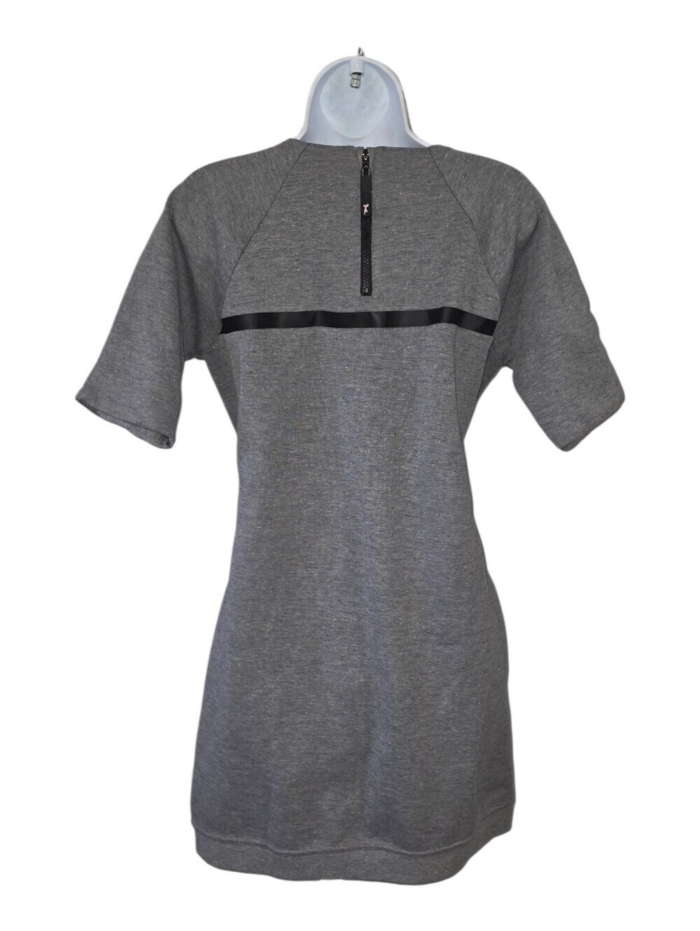 Triple Five Soul Short-Sleeve Belted Sweatshirt Mini Dress Heather Grey Large - Picture 3 of 3